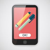 Pencil and pen flat icon with long shadow eps10
