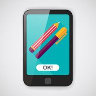 Pencil and pen flat icon with long shadow eps10 N2