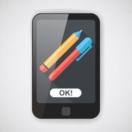 Pencil and pen flat icon with long shadow eps10 N3