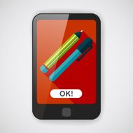 Pencil and pen flat icon with long shadow eps10 N4