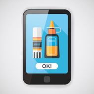 glue flat icon with long shadow eps10 N3