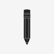 Black Pencil Icon Vector Illustration