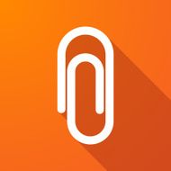 Long shadow icon with a clip