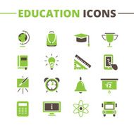Vector trendy school icons set Minimalistic flat style symbols collection