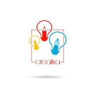 Creative light bulb Idea concept symbol design for poster flyer