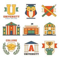 Education and University Set of Icons Vector Illustration Collection in