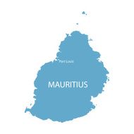 blue map of Mauritius