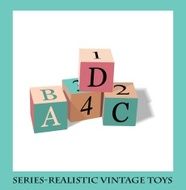 Alphabet blocks Series-Realistic vintage toys N2