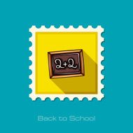 School Blackboard flat stamp