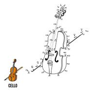 Numbers game for children musical instruments (cello) N2