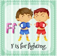 Flashcard letter F fighting