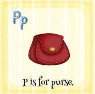Flashcard letter P purse