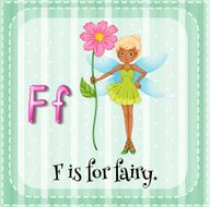Flashcard letter F fairy