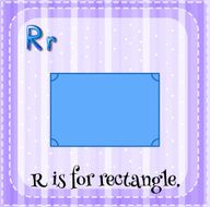 Flashcard alphabet R for rectangle