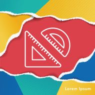 Triangle ruler line icon