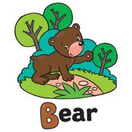 Little funny bear for ABC Alphabet B N2
