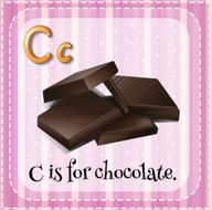 Flashcard letter C chocolate