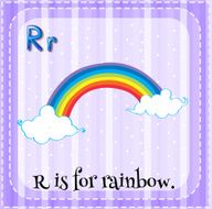 Flashcard letter R rainbow