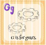 Flashcard letter G is for gears