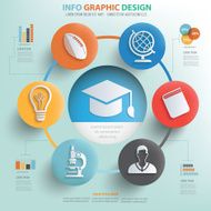 Education concept info graphic design clean vector N6