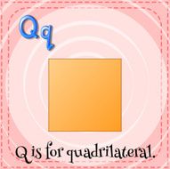Flashcard letter Q quardrilateral