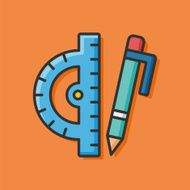 pencil and ruler icon