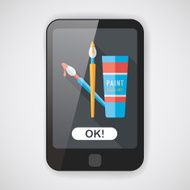 brush and color tube flat icon with long shadow eps10