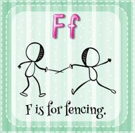 Flashcard letter F fencing N2