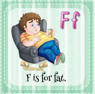 Flashcard letter F fat