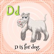 Flashcard letter D dog N4