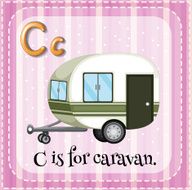 Flashcard letter C caravan