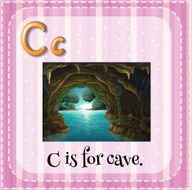 Flashcard letter C cave