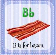 Flashcard letter B bacon