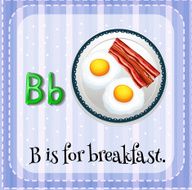 Flashcard letter B breakfast