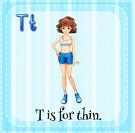 Flashcard alphabet T thin