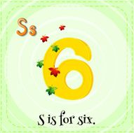 Flashcard letter S six