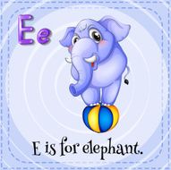 Flashcard of E elephant N2