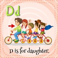 Flashcard letter D daughter