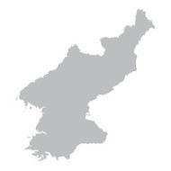 grey map of North Korea
