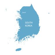blue map of South Korea