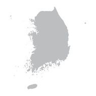 grey map of South Korea