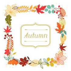 Background of autumn leaves in shape for greeting cards N5