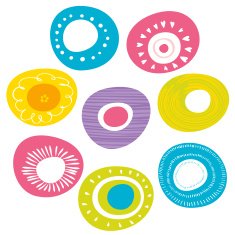 Colorful flowers icon set N2