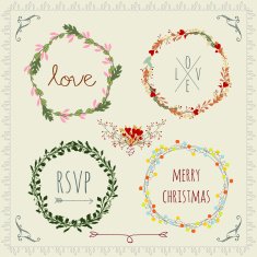 vector vintage laurel wreaths design elements