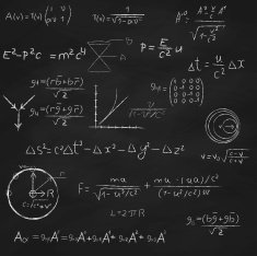 Square Blackboard With Equations