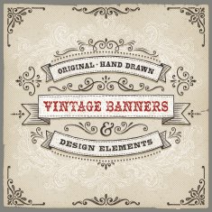Vintage hand drawn banners N6