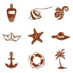 Tropical icon set