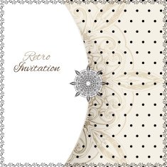 Vintage lace polka dots vector ornament card