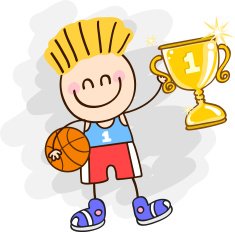 basketball player boy with cup N2