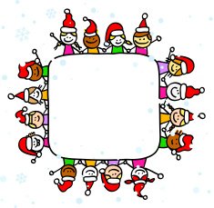 christmas children around banner N2